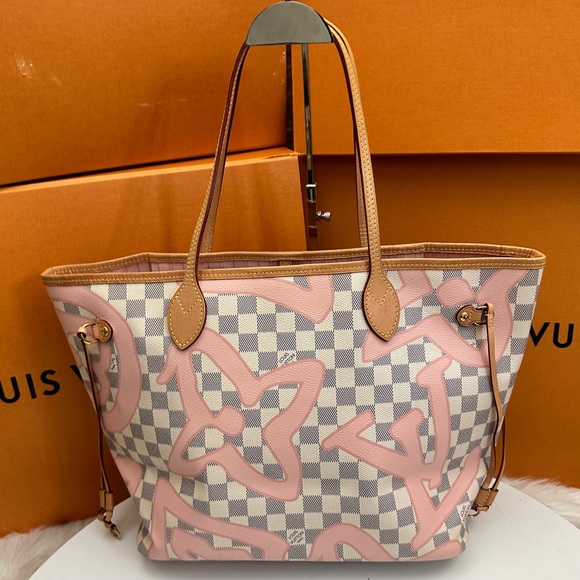 💎✨LIMITED EDITION✨💎 LOUIS VUITTON Neverfull MM Totebag Damier Azur Pink - Picture 5 of 14